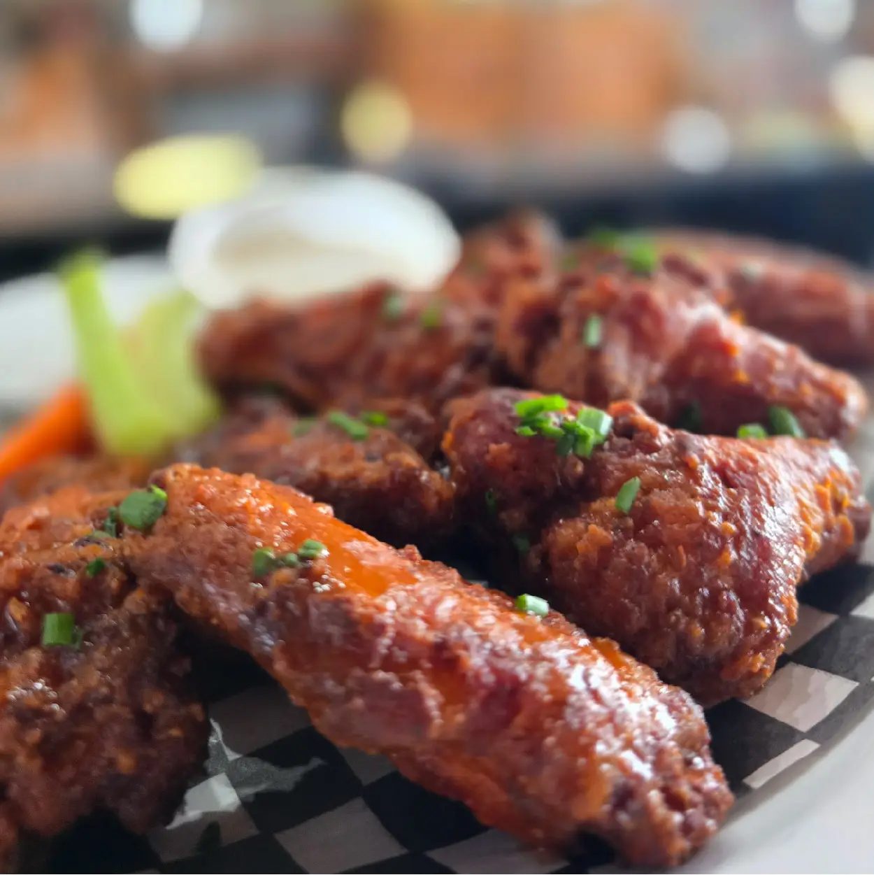 A plate of house wings