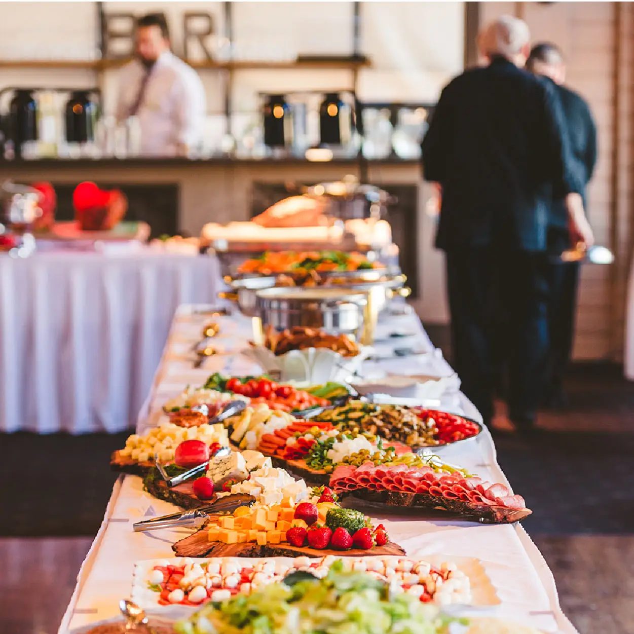 A plated buffet ready for guests