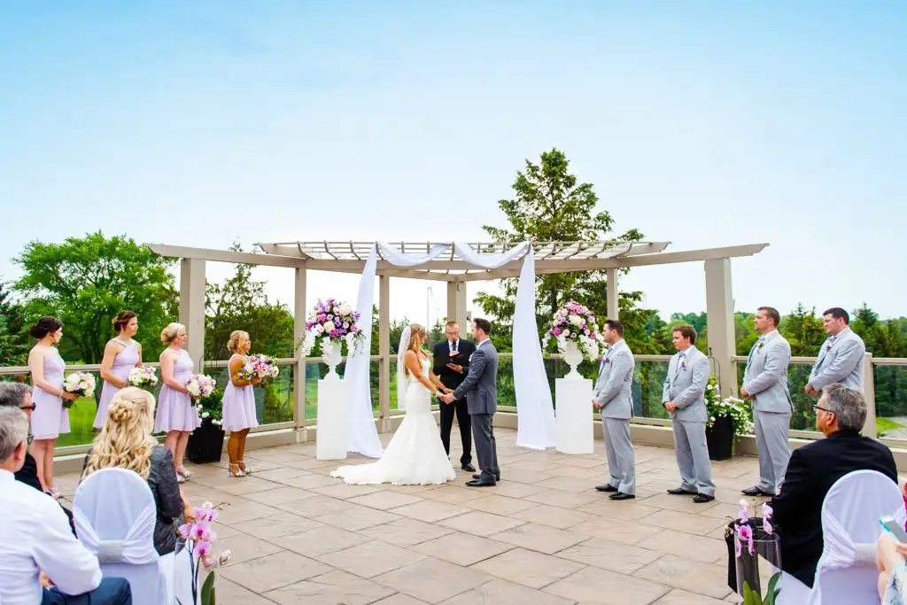 A wedding ceremony at Oakwood