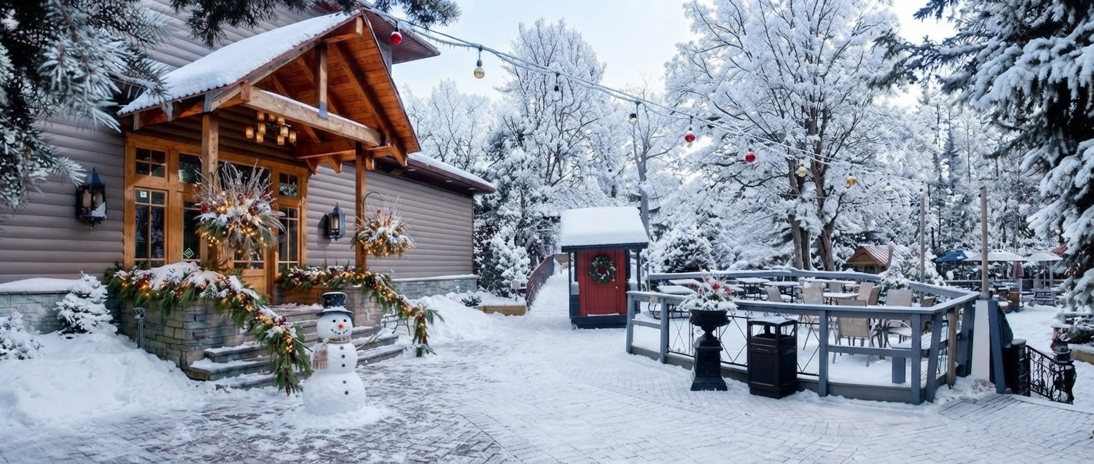 A snow-lit winter at the lake